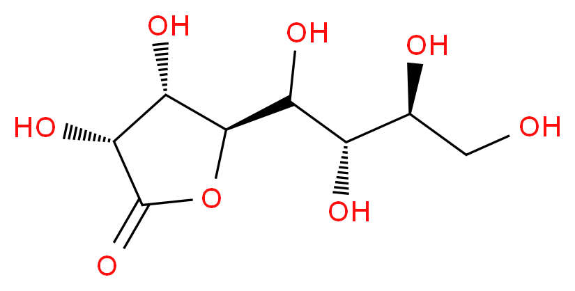(3R,4S,5R)-3,4-dihydroxy-5-[(2S,3S)-1,2,3,4-tetrahydroxybutyl]oxolan-2-one_分子结构_CAS_6968-62-3