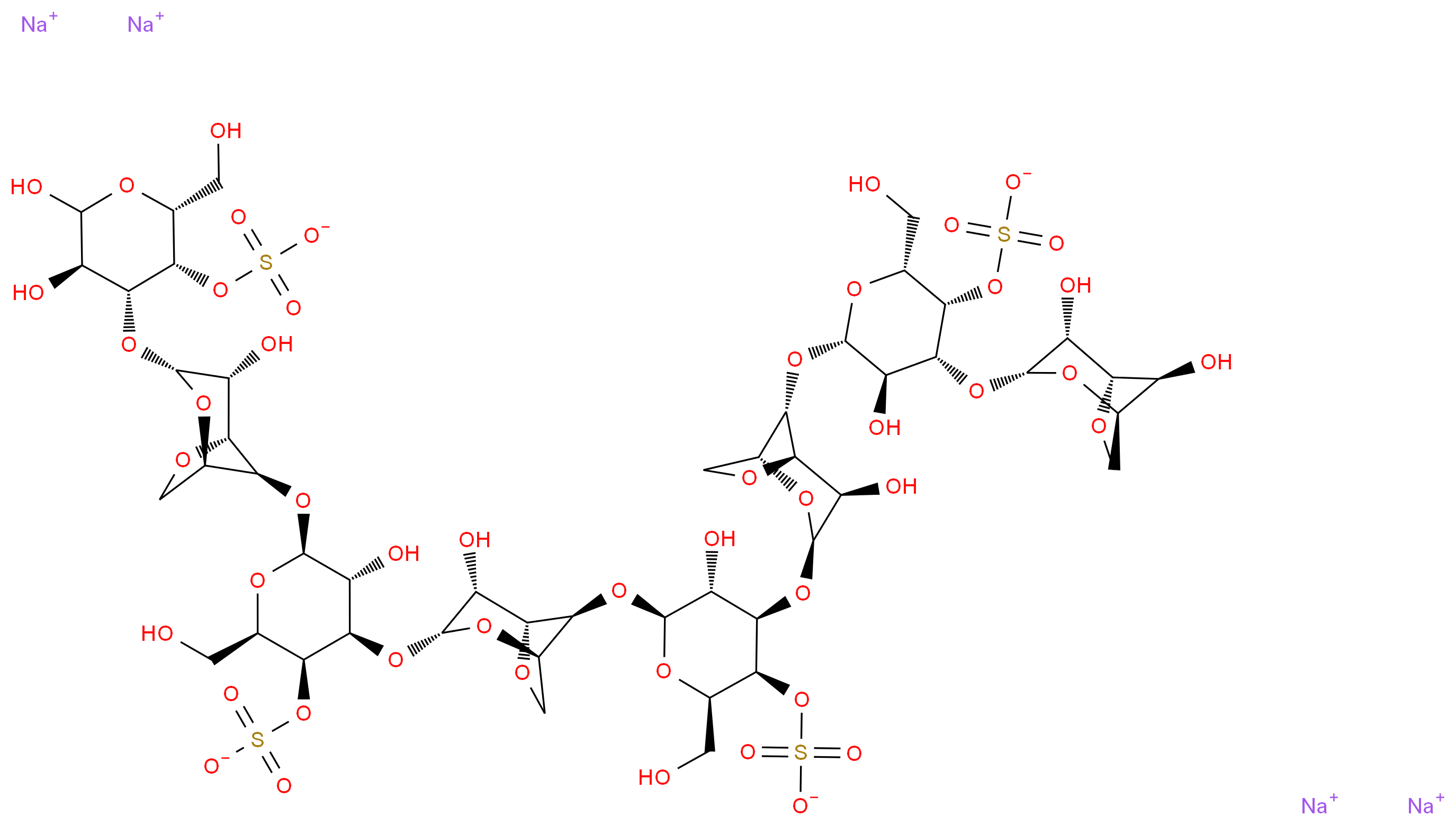 Neocarraoctaose 41,43,45,47-tetrasulfate tetrasodium salt_分子结构_CAS_133647-94-6)