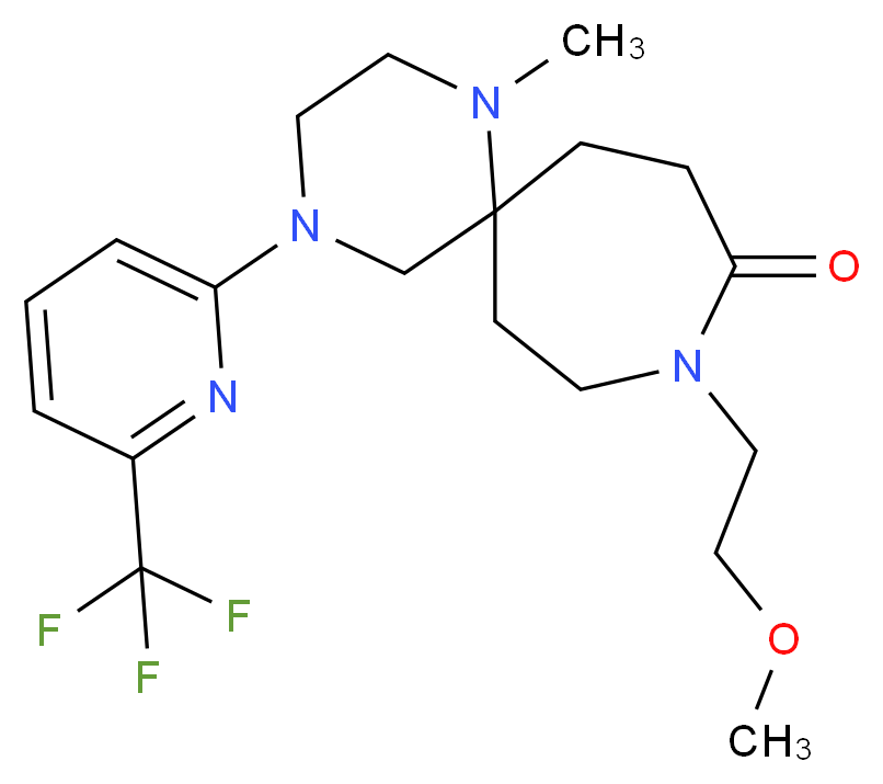 9-(2-methoxyethyl)-1-methyl-4-[6-(trifluoromethyl)pyridin-2-yl]-1,4,9-triazaspiro[5.6]dodecan-10-one_分子结构_CAS_)