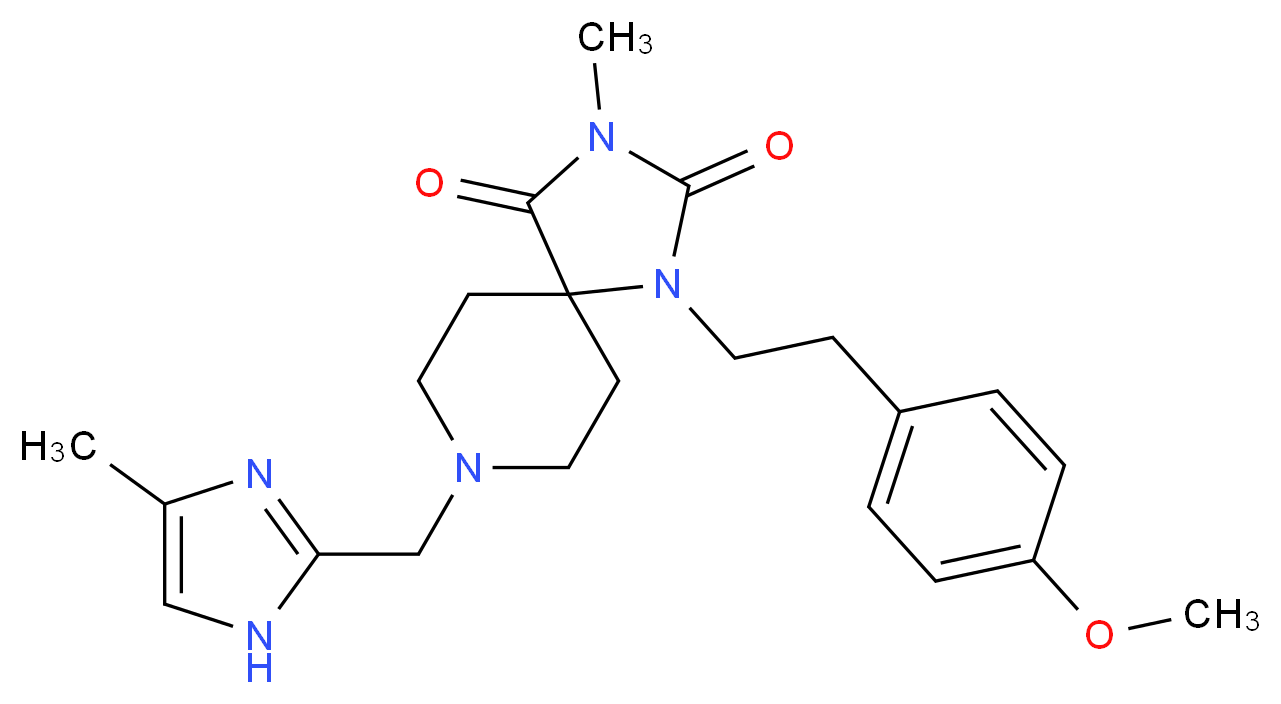 1-[2-(4-methoxyphenyl)ethyl]-3-methyl-8-[(4-methyl-1H-imidazol-2-yl)methyl]-1,3,8-triazaspiro[4.5]decane-2,4-dione_分子结构_CAS_)