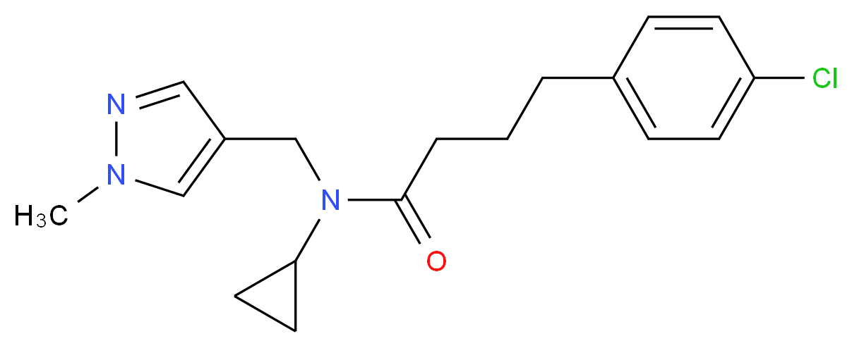 4-(4-chlorophenyl)-N-cyclopropyl-N-[(1-methyl-1H-pyrazol-4-yl)methyl]butanamide_分子结构_CAS_)