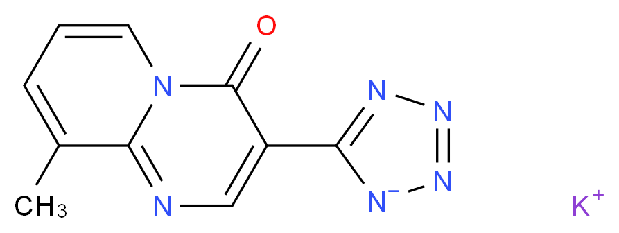 potassium 5-{9-methyl-4-oxo-4H-pyrido[1,2-a]pyrimidin-3-yl}-1H-1,2,3,4-tetrazol-1-ide_分子结构_CAS_100299-08-9