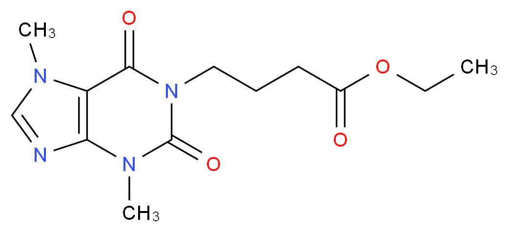 ethyl 4-(3,7-dimethyl-2,6-dioxo-2,3,6,7-tetrahydro-1H-purin-1-yl)butanoate_分子结构_CAS_83636-88-8