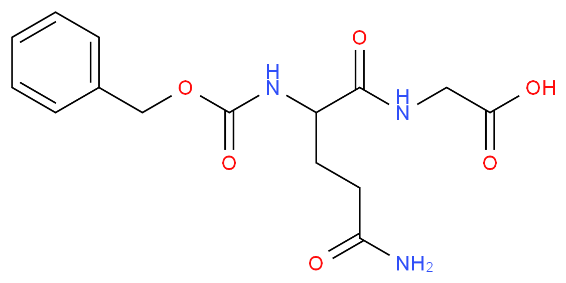 2-(2-{[(benzyloxy)carbonyl]amino}-4-carbamoylbutanamido)acetic acid_分子结构_CAS_6610-42-0