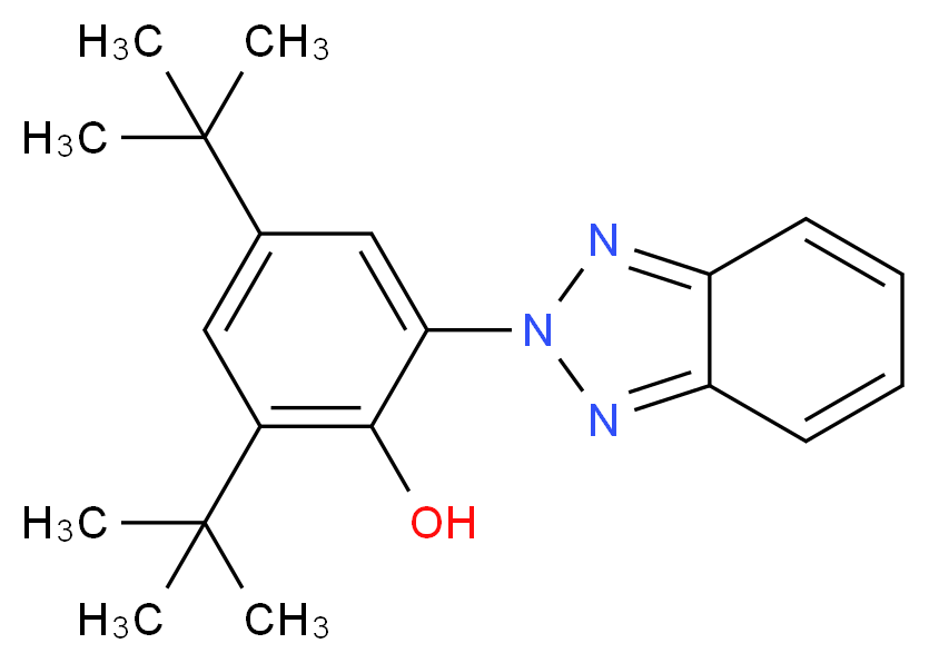 2-(2H-Benzo[d][1,2,3]triazol-2-yl)-4,6-di-tert-butylphenol_分子结构_CAS_3846-71-7)