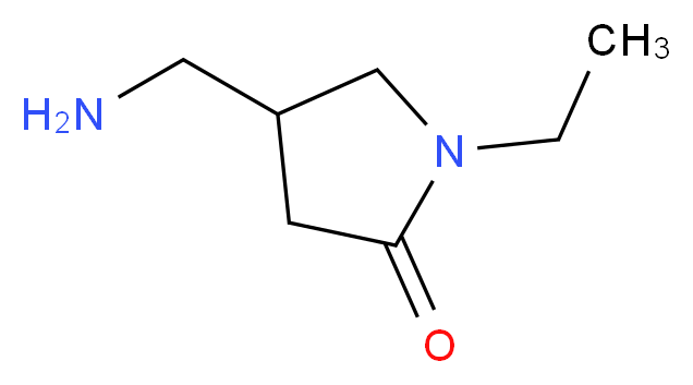 4-(aminomethyl)-1-ethylpyrrolidin-2-one_分子结构_CAS_936940-31-7)