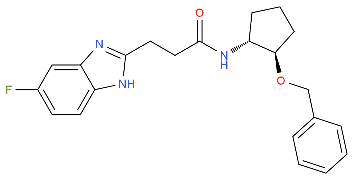N-[(1R,2R)-2-(benzyloxy)cyclopentyl]-3-(5-fluoro-1H-benzimidazol-2-yl)propanamide_分子结构_CAS_)