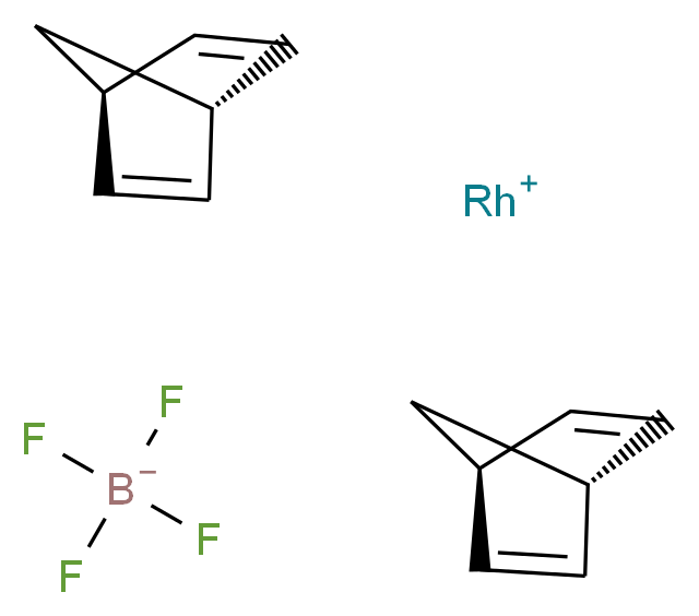 λ<sup>1</sup>-rhodium(1+) ion bis((1s,4s)-bicyclo[2.2.1]hepta-2,5-diene) tetrafluoroboranuide_分子结构_CAS_36620-11-8