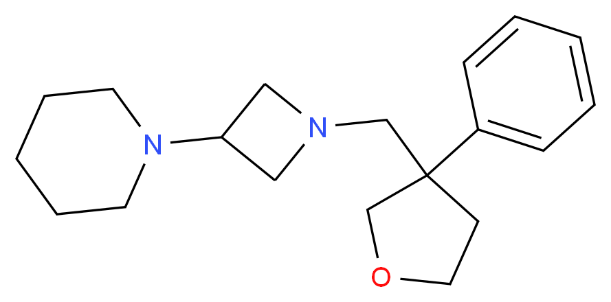 1-{1-[(3-phenyltetrahydrofuran-3-yl)methyl]azetidin-3-yl}piperidine_分子结构_CAS_)