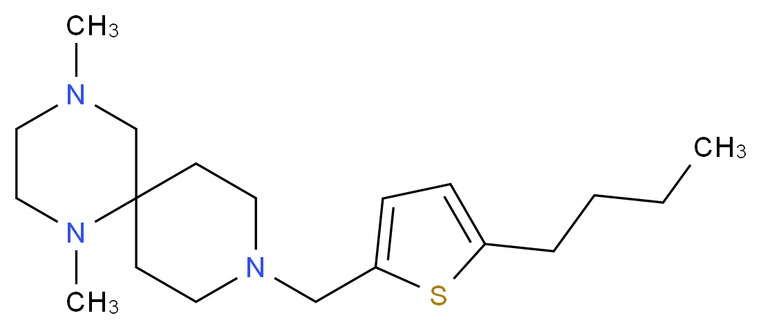 9-[(5-butyl-2-thienyl)methyl]-1,4-dimethyl-1,4,9-triazaspiro[5.5]undecane_分子结构_CAS_)