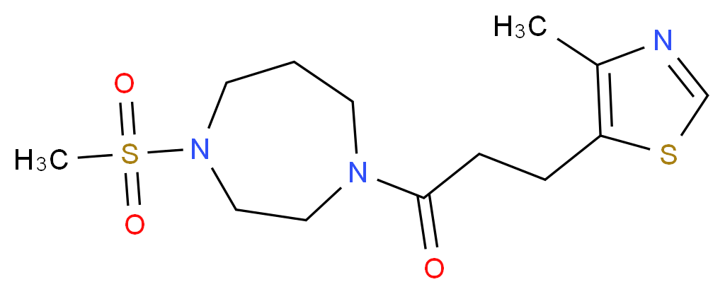 1-(methylsulfonyl)-4-[3-(4-methyl-1,3-thiazol-5-yl)propanoyl]-1,4-diazepane_分子结构_CAS_)