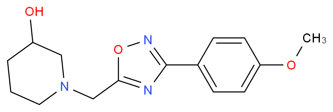 1-{[3-(4-methoxyphenyl)-1,2,4-oxadiazol-5-yl]methyl}-3-piperidinol_分子结构_CAS_)