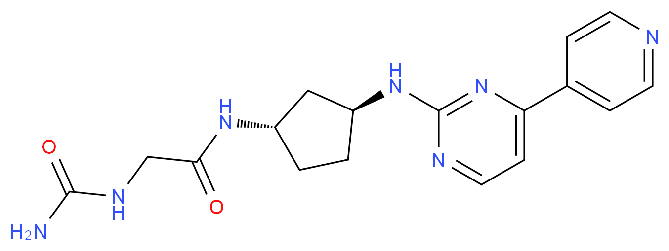 N~2~-(aminocarbonyl)-N~1~-((1S*,3S*)-3-{[4-(4-pyridinyl)-2-pyrimidinyl]amino}cyclopentyl)glycinamide_分子结构_CAS_)