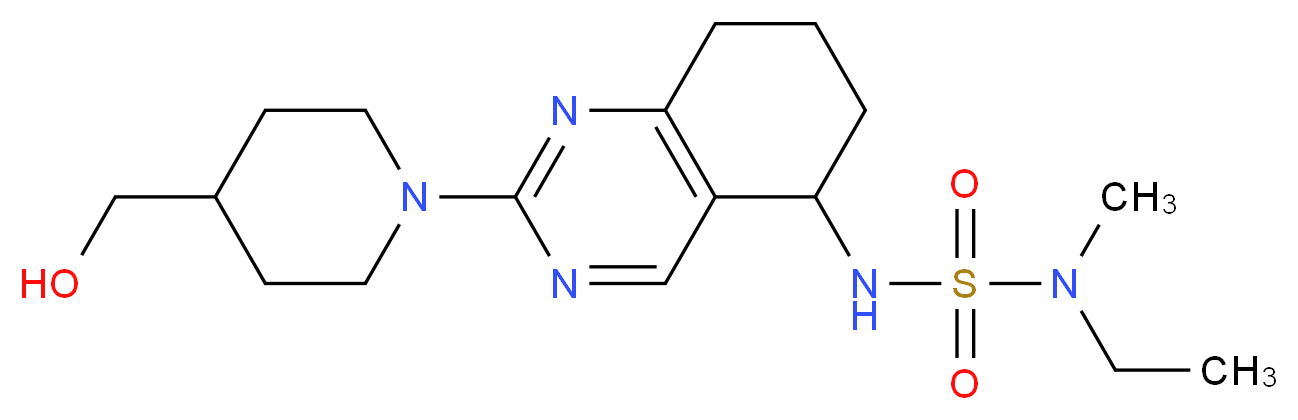N-ethyl-N'-{2-[4-(hydroxymethyl)piperidin-1-yl]-5,6,7,8-tetrahydroquinazolin-5-yl}-N-methylsulfamide_分子结构_CAS_)