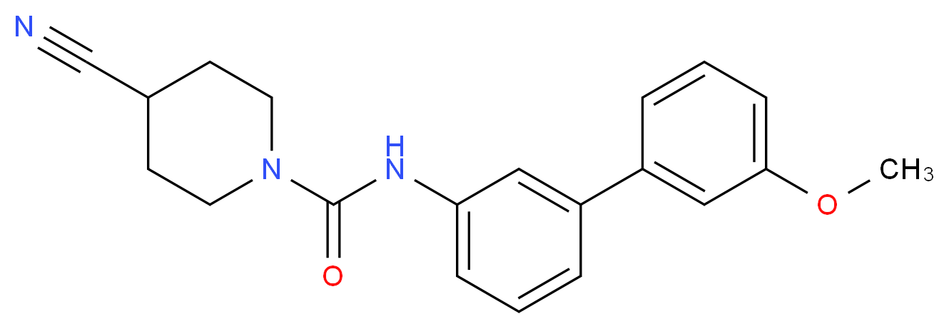 4-cyano-N-(3'-methoxybiphenyl-3-yl)piperidine-1-carboxamide_分子结构_CAS_)