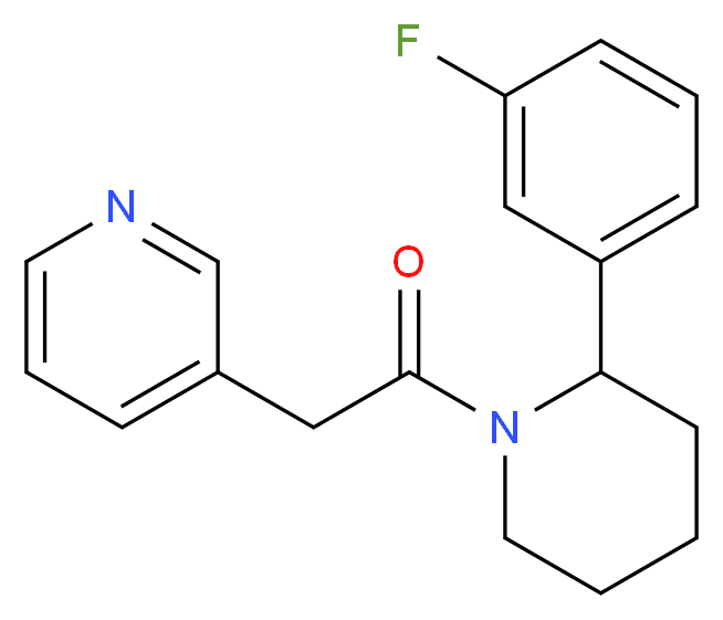 3-{2-[2-(3-fluorophenyl)-1-piperidinyl]-2-oxoethyl}pyridine_分子结构_CAS_)