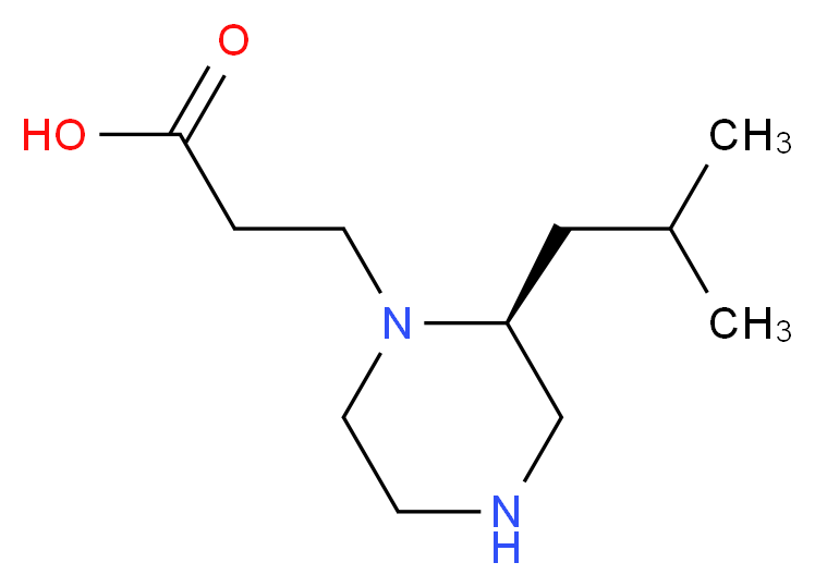 (S)-3-(2-isobutylpiperazin-1-yl)propanoic acid_分子结构_CAS_1240589-67-6)