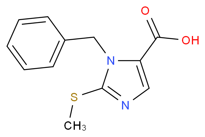 1-Benzyl-2-(methylthio)-1H-imidazole-5-carboxylic acid_分子结构_CAS_403479-30-1)