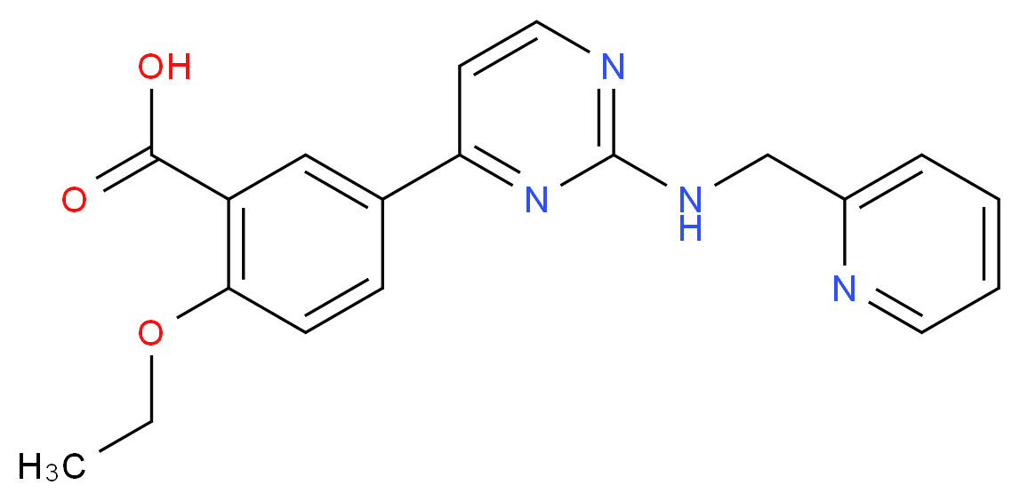2-ethoxy-5-{2-[(pyridin-2-ylmethyl)amino]pyrimidin-4-yl}benzoic acid_分子结构_CAS_)