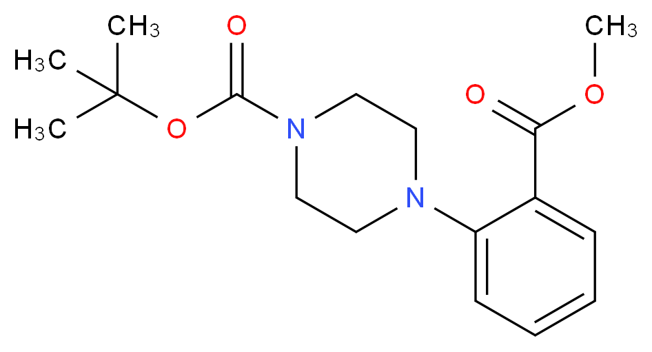 1-Boc-4-(2-甲氧基羰基苯基)哌嗪_分子结构_CAS_870703-74-5)