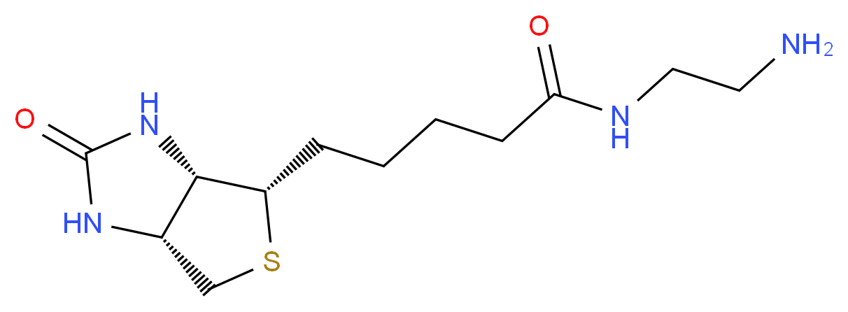 5-[(3aS,4S,6aR)-2-oxo-hexahydro-1H-thieno[3,4-d]imidazolidin-4-yl]-N-(2-aminoethyl)pentanamide_分子结构_CAS_111790-37-5