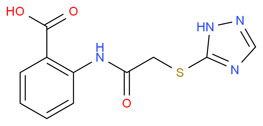 2-[2-(2H-[1,2,4]Triazol-3-ylsulfanyl)acetylamino]-benzoic acid_分子结构_CAS_24706-62-5)