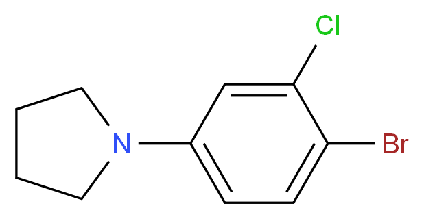 1-(4-bromo-3-chlorophenyl)pyrrolidine_分子结构_CAS_1291487-20-1