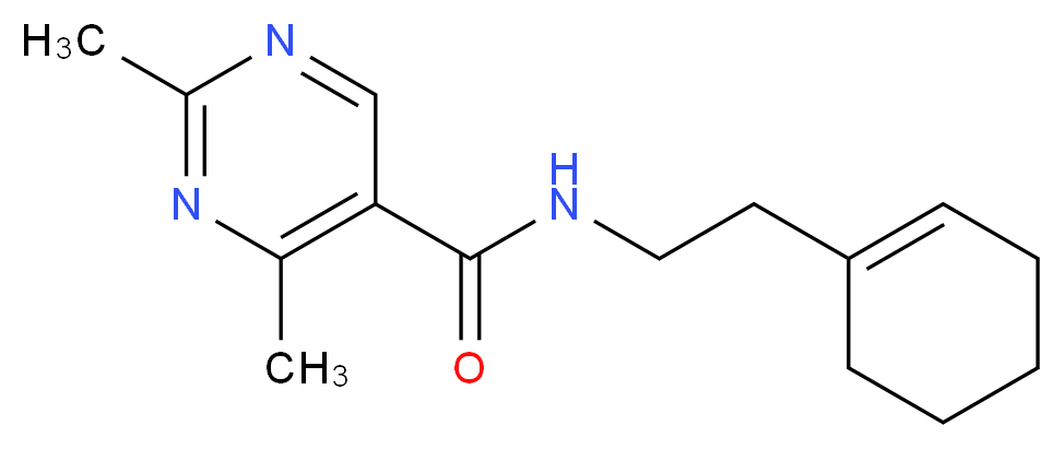 N-(2-cyclohex-1-en-1-ylethyl)-2,4-dimethylpyrimidine-5-carboxamide_分子结构_CAS_)