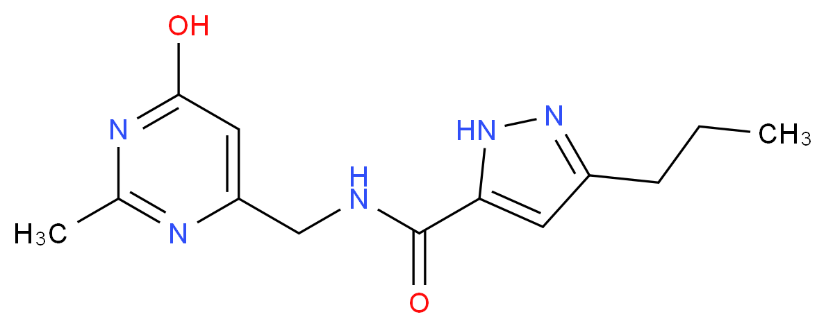 N-[(6-hydroxy-2-methyl-4-pyrimidinyl)methyl]-3-propyl-1H-pyrazole-5-carboxamide_分子结构_CAS_)