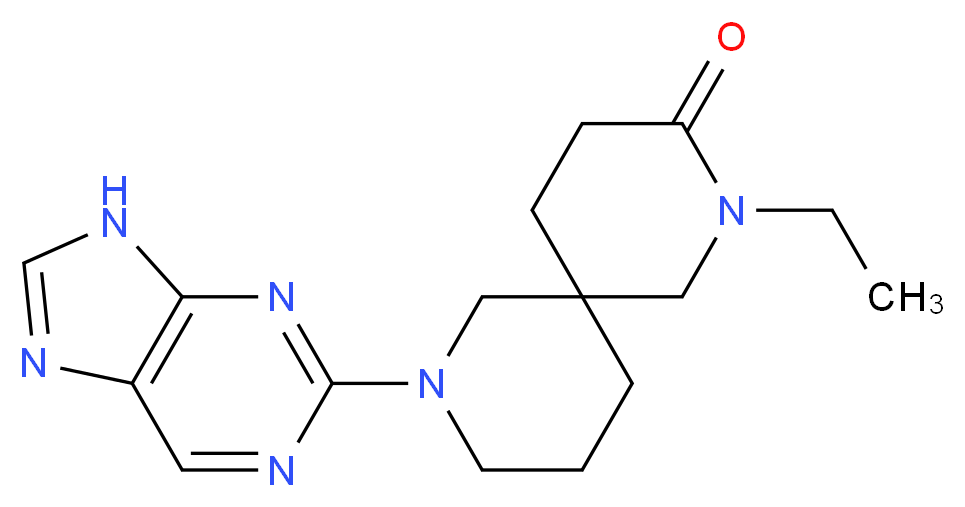 2-ethyl-8-(9H-purin-2-yl)-2,8-diazaspiro[5.5]undecan-3-one_分子结构_CAS_)