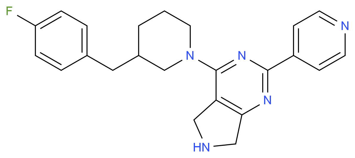 4-[3-(4-fluorobenzyl)-1-piperidinyl]-2-(4-pyridinyl)-6,7-dihydro-5H-pyrrolo[3,4-d]pyrimidine_分子结构_CAS_)