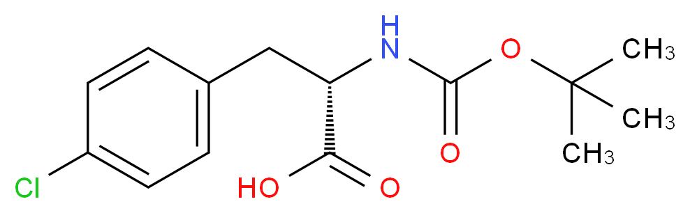 (2S)-2-{[(tert-butoxy)carbonyl]amino}-3-(4-chlorophenyl)propanoic acid_分子结构_CAS_68090-88-0