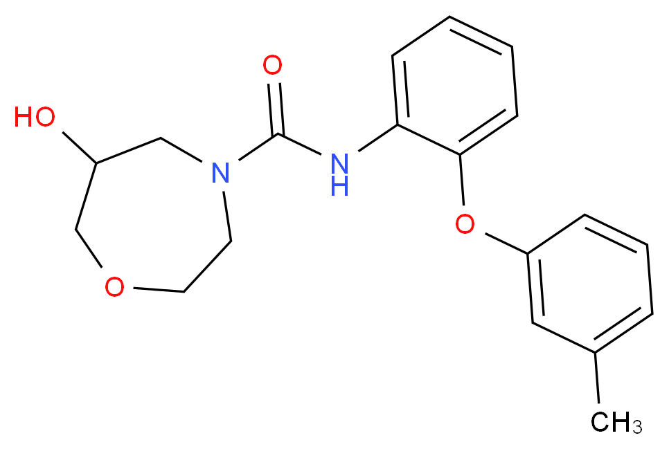 6-hydroxy-N-[2-(3-methylphenoxy)phenyl]-1,4-oxazepane-4-carboxamide_分子结构_CAS_)