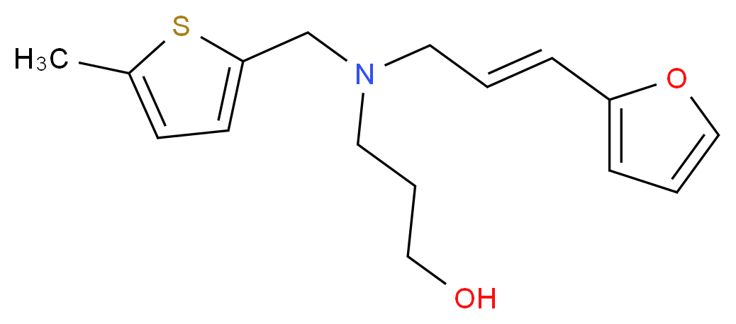 3-{[(2E)-3-(2-furyl)prop-2-en-1-yl][(5-methyl-2-thienyl)methyl]amino}propan-1-ol_分子结构_CAS_)