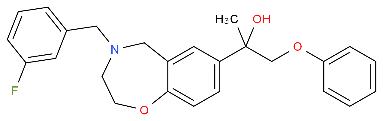 2-[4-(3-fluorobenzyl)-2,3,4,5-tetrahydro-1,4-benzoxazepin-7-yl]-1-phenoxy-2-propanol_分子结构_CAS_)