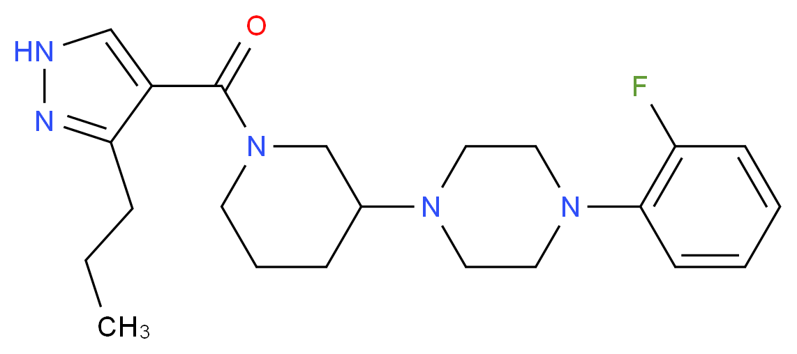 1-(2-fluorophenyl)-4-{1-[(3-propyl-1H-pyrazol-4-yl)carbonyl]-3-piperidinyl}piperazine_分子结构_CAS_)