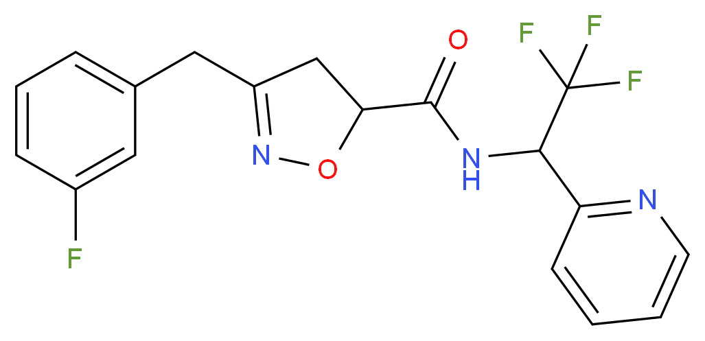 3-(3-fluorobenzyl)-N-[2,2,2-trifluoro-1-(2-pyridinyl)ethyl]-4,5-dihydro-5-isoxazolecarboxamide_分子结构_CAS_)