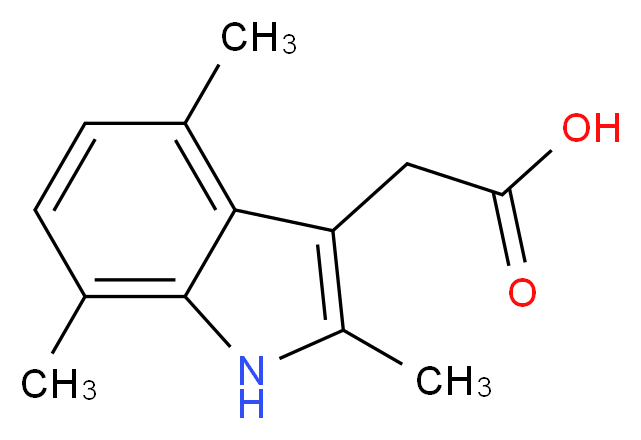 2-(2,4,7-trimethyl-1H-indol-3-yl)acetic acid_分子结构_CAS_5435-43-8