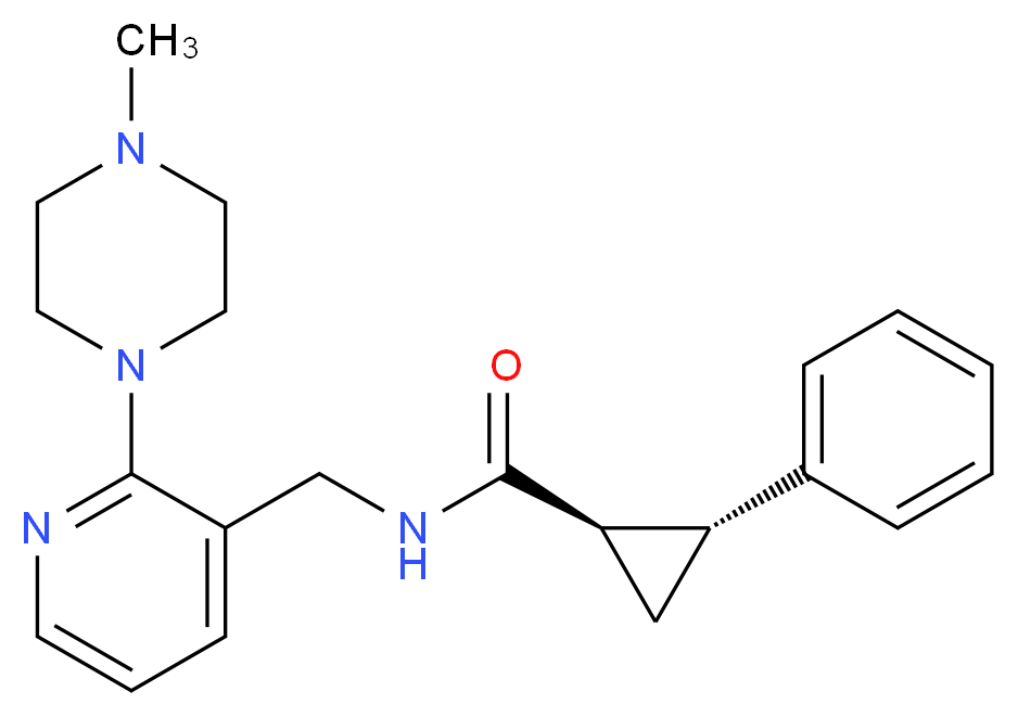 (1R*,2R*)-N-{[2-(4-methyl-1-piperazinyl)-3-pyridinyl]methyl}-2-phenylcyclopropanecarboxamide_分子结构_CAS_)