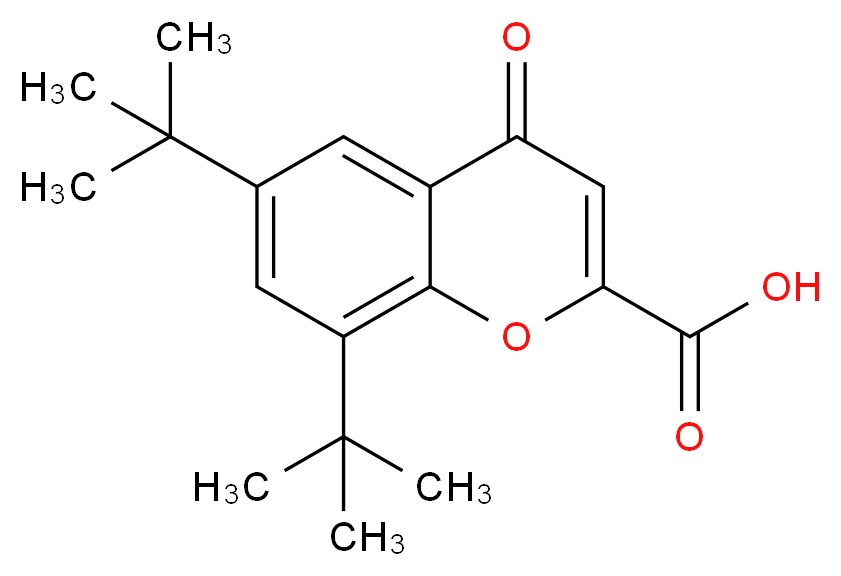 6,8-di-tert-butyl-4-oxo-4H-chromene-2-carboxylic acid_分子结构_CAS_37456-21-6