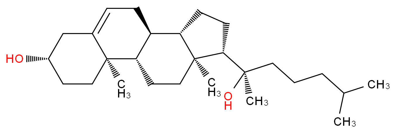 (1S,2R,5S,10S,11S,14S,15S)-14-[(2R)-2-hydroxy-6-methylheptan-2-yl]-2,15-dimethyltetracyclo[8.7.0.0<sup>2</sup>,<sup>7</sup>.0<sup>1</sup><sup>1</sup>,<sup>1</sup><sup>5</sup>]heptadec-7-en-5-ol_分子结构_CAS_516-72-3