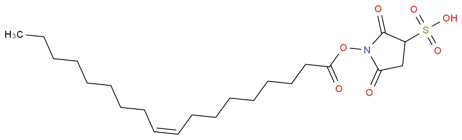 1-[(9Z)-octadec-9-enoyloxy]-2,5-dioxopyrrolidine-3-sulfonic acid_分子结构_CAS_135661-44-8