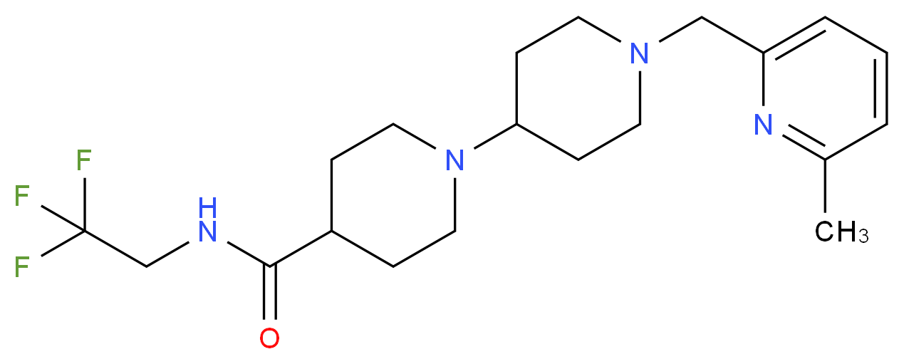 1'-[(6-methyl-2-pyridinyl)methyl]-N-(2,2,2-trifluoroethyl)-1,4'-bipiperidine-4-carboxamide_分子结构_CAS_)