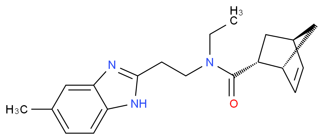 (1R*,2R*,4R*)-N-ethyl-N-[2-(5-methyl-1H-benzimidazol-2-yl)ethyl]bicyclo[2.2.1]hept-5-ene-2-carboxamide_分子结构_CAS_)