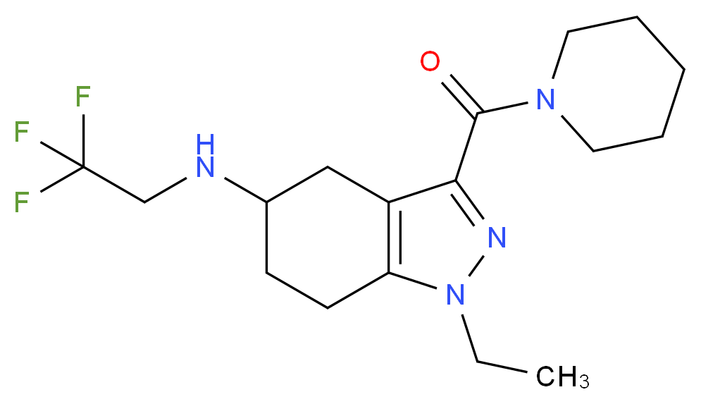 1-ethyl-3-(1-piperidinylcarbonyl)-N-(2,2,2-trifluoroethyl)-4,5,6,7-tetrahydro-1H-indazol-5-amine_分子结构_CAS_)