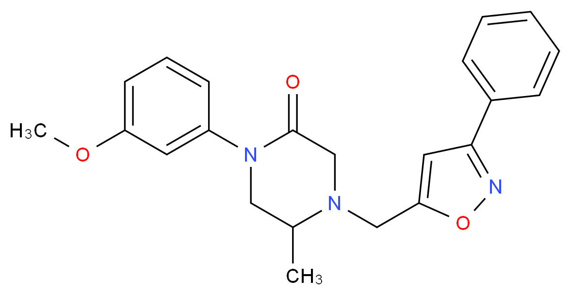 1-(3-methoxyphenyl)-5-methyl-4-[(3-phenyl-5-isoxazolyl)methyl]-2-piperazinone_分子结构_CAS_)