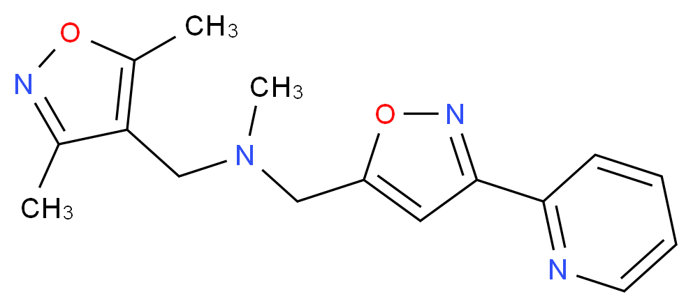 1-(3,5-dimethylisoxazol-4-yl)-N-methyl-N-[(3-pyridin-2-ylisoxazol-5-yl)methyl]methanamine_分子结构_CAS_)