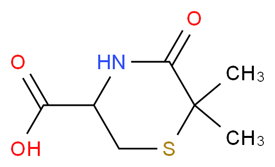 6,6-dimethyl-5-oxo-3-thiomorpholinecarboxylic acid_分子结构_CAS_14226-94-9)