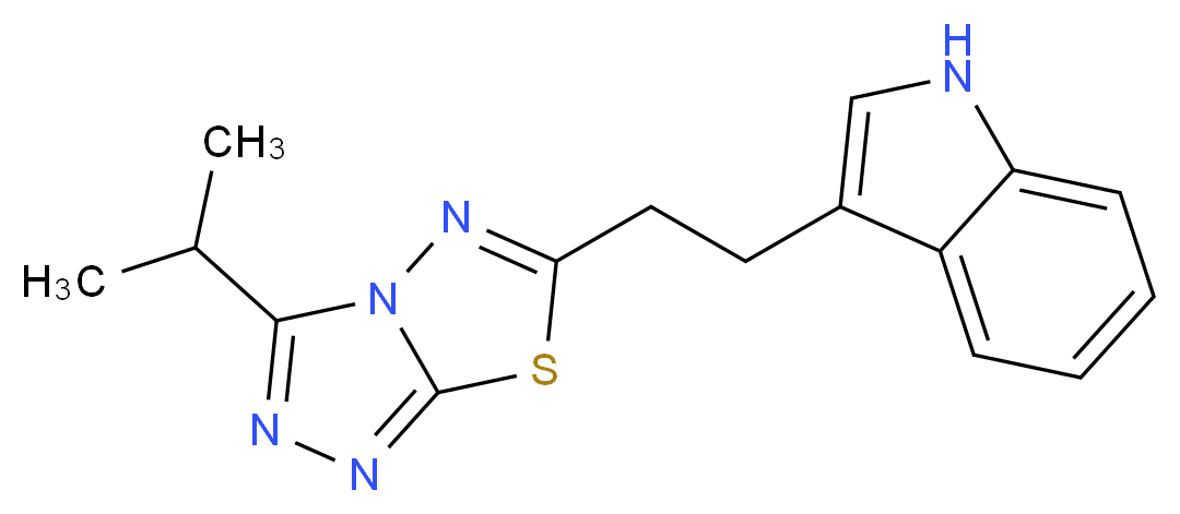 3-[2-(3-isopropyl[1,2,4]triazolo[3,4-b][1,3,4]thiadiazol-6-yl)ethyl]-1H-indole_分子结构_CAS_)
