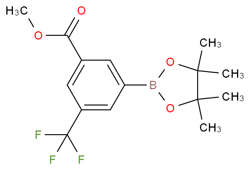 methyl 3-(tetramethyl-1,3,2-dioxaborolan-2-yl)-5-(trifluoromethyl)benzoate_分子结构_CAS_1150271-61-6